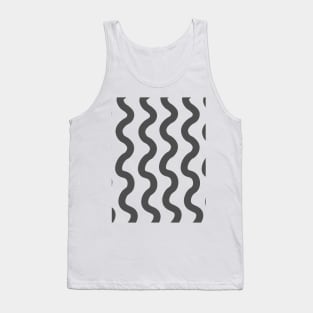 Grey vertical wavy curly lines pattern Tank Top